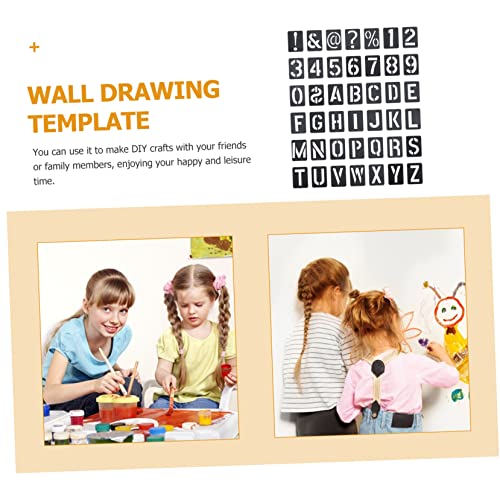 VILLFUL 42 Stück Teiliges Schablonen Buchstaben Zahlen Wiederverwendbare Waschbare DIY Malvorlagen Robustem für Wanddekor Textilgestaltung Scrapbooking Basteln von VILLFUL