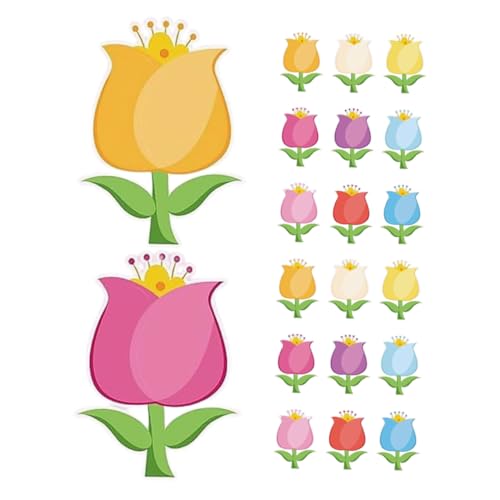 VILLFUL 45 Stück Tulpen Papierschneidedekore Frühlingsdekorationen Frühlingsbulletin Ausschnitt Frühlingsparty Papierblumen Zum Basteln Frühlingsklassenzimmer Ausschnitte von VILLFUL