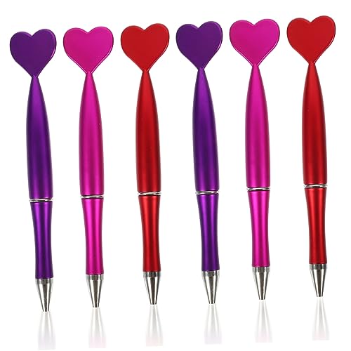 VILLFUL 48 Stück Herzförmiger Kugelschreiber mit Bunte Drehkugelschreiber für Valentinstag Schule Büro und Kreative Bastelprojekte Rot von VILLFUL