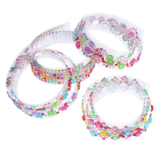 VILLFUL 4Rollen Selbstklebende Bling Bohrbänder für DIY Bastelbedarf Glitzernde Strass Klebebänder zur Dekoration von Auto und Telefon von VILLFUL