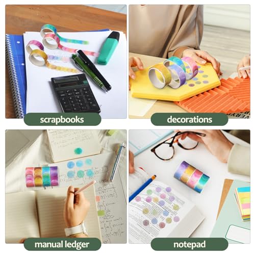 VILLFUL 4Rollen Washi Tape Ästhetisches Selbstklebendes Tape für Scrapbooking Journaling und Bastelprojekte Langanhaltende Klebrigkeit und Langlebige von VILLFUL