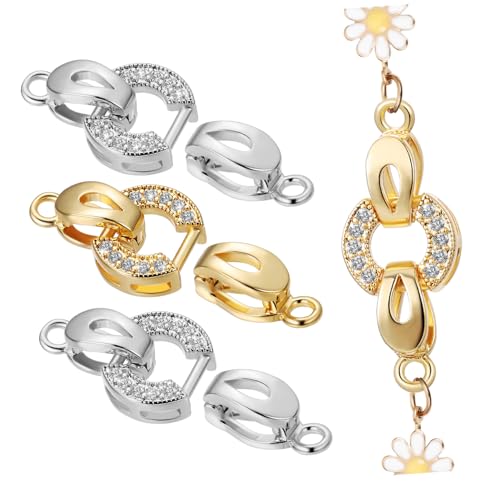 VILLFUL 4Stücke DIY Halskettenverschlüsse Armbandverbinder Einfach zu Verwenden für Schmuckherstellung Vielseitig Einsetzbar für Armbänder und von VILLFUL