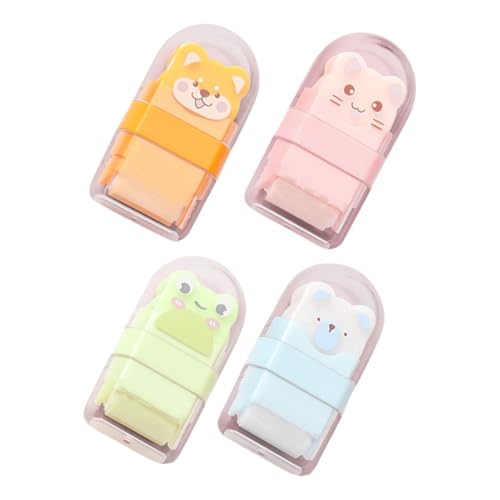 VILLFUL 4Stücke Kawaii Radiergummis mit Tiermotiven Rollenradierer für Praktische Schreibwaren Cartoon Radiergummis mit Schmutzfang für Schule und Büro VILLFUL 4Stücke Kawaii Radiergummis mit Tiermotiven Rollenradierer für Praktische Schreibwaren Cartoon Radiergummis mit Schmutzfang für Schule und Büro von VILLFUL