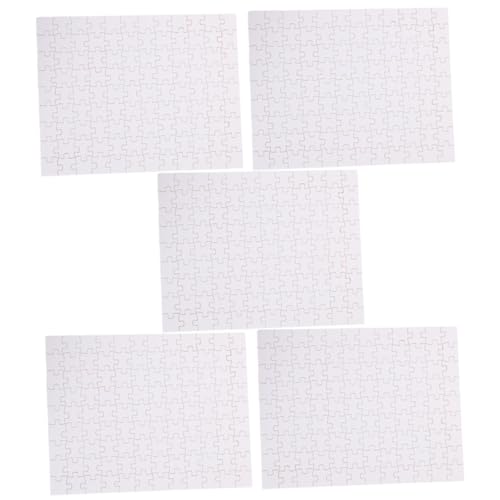 VILLFUL 5 Blätter Teiliges Holzpuzzle Blanko Sublimations Transferpuzzle Hitzebeständig Vorgefertigt zum Selbstgestalten mit Fotos und Farben Langlebig für DIY und Dekoration von VILLFUL