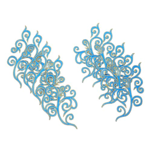 VILLFUL 5 Paare Barock Stil Bestickte Bügelapplikationen Wolkenform Stickerei Patches zum Aufbügeln und Annähen Dekorative Shirt Bordüren für Hochzeitskleider Cheongsam und Festmode von VILLFUL