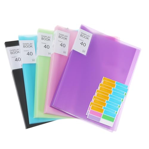 VILLFUL 5 Präsentationsordner mit Klarsichthüllen Beschriftbare Aufbewahrungsmappe mit Stickern für Schule Büro Vielseitige Dokumentenmappe zum Organisieren von Berichten und VILLFUL 5 Präsentationsordner mit Klarsichthüllen Beschriftbare Aufbewahrungsmappe mit Stickern für Schule Büro Vielseitige Dokumentenmappe zum Organisieren von Berichten und von VILLFUL