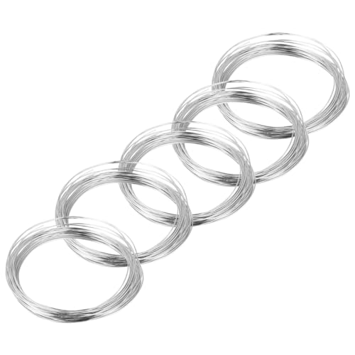 VILLFUL 5 Rollen Aluminiumdraht À Flexibler Draht für DIY Schmuck Bastelarbeiten und Bonsai Gestaltung für Perlen und Kreative Projekte Silber von VILLFUL
