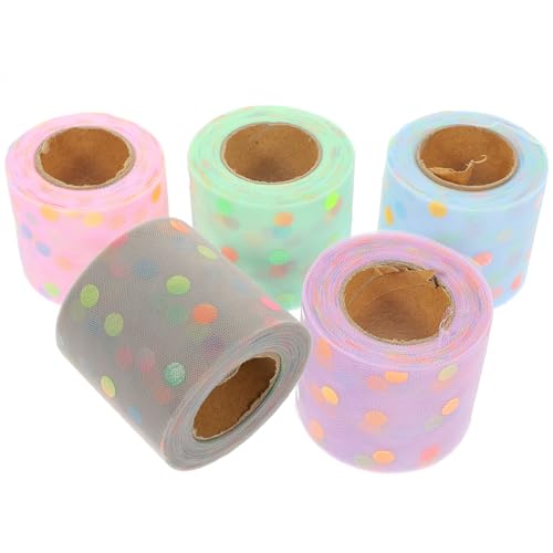 VILLFUL 5 Rollen Geschenkband Transparent Dekoratives Diy-band Schleifenband Zum Basteln Verpacken Von Blumensträußen Und Geschenken VILLFUL 5 Rollen Geschenkband Transparent Dekoratives Diy-band Schleifenband Zum Basteln Verpacken Von Blumensträußen Und Geschenken von VILLFUL