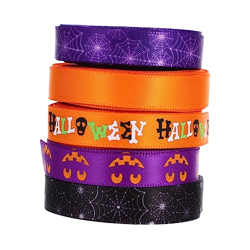 VILLFUL 5 Rollen Halloween-geschenkband Geschenkverpackungsband Girlande Diy-band Für Halloween-dekoration von VILLFUL