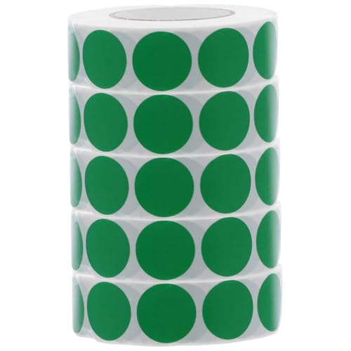 VILLFUL 5 Rollen Selbstklebende Runde Aufkleber Grün Klebepunkte für Umschläge Verpackungen Büroorganisation DIY Etiketten und Geschenkverpackung von VILLFUL
