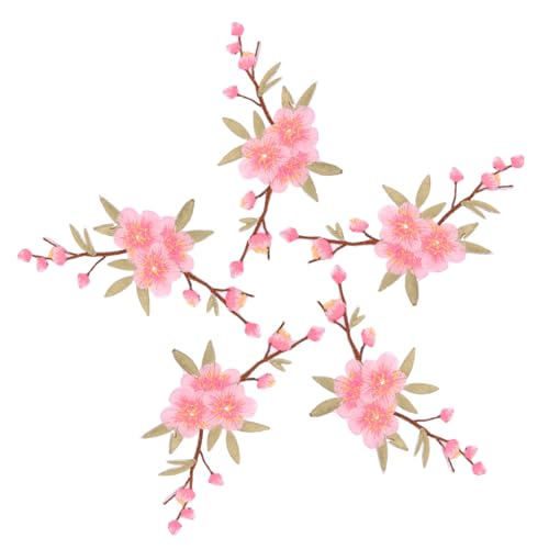 VILLFUL 5 Stück Bügelflicken Blumen Patches zum Aufbügeln Bestickte Stoffapplikationen für Kleidung Reparatur Jeansjacke Taschen Hüte Leichte Farbenfrohe Aufnäher für DIY Verzierung von VILLFUL