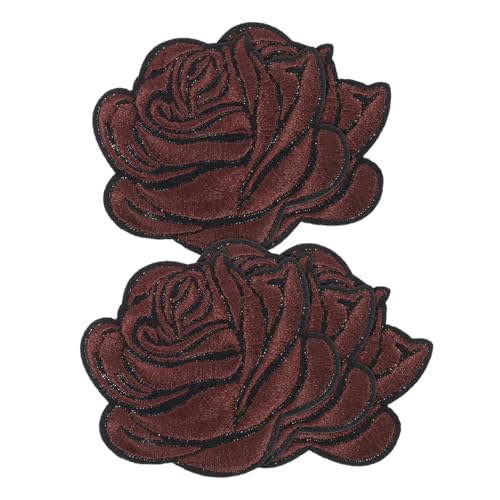 VILLFUL 5 Stück Bügelflicken Rosen Patches für Kleidung Jacken Jeans und Hüte Vintage Stickapplikationen zur Schnellen Reparatur und Dekoration Leicht Anzubringen für Diy Projekte von VILLFUL