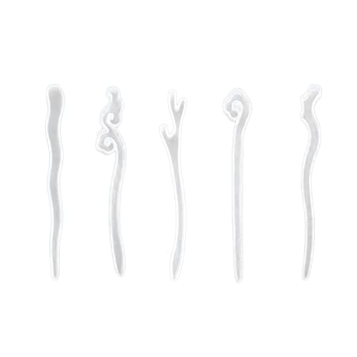 VILLFUL 5 Stück DIY Haarnadel Silikonform Teiliges Gießform für Schmuck und Handwerksprojekte Strapazierfähig Wiederverwendbar für Kreative Bastelarbeiten von VILLFUL