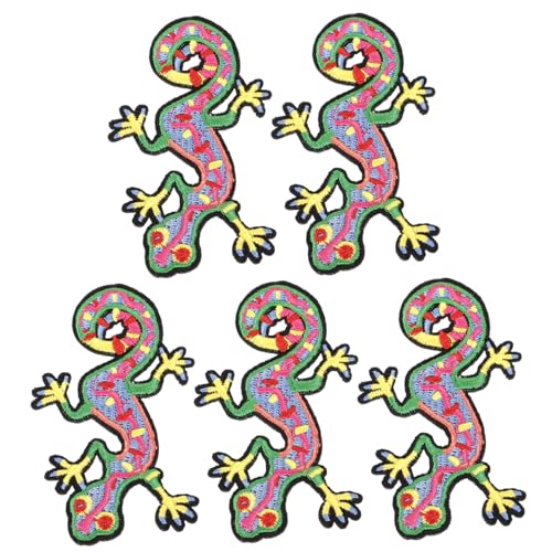VILLFUL 5 Stück DIY Patch, Kostüm Applikation, Dekoration, Kleidungsflicken, Gecko Patches, Kleidungsdekor, Kleidungszubehör, Bastelapplikation, Gestickte Patches, Cartoon Nähapplikation, VILLFUL 5 Stück DIY Patch, Kostüm Applikation, Dekoration, Kleidungsflicken, Gecko Patches, Kleidungsdekor, Kleidungszubehör, Bastelapplikation, Gestickte Patches, Cartoon Nähapplikation, von VILLFUL