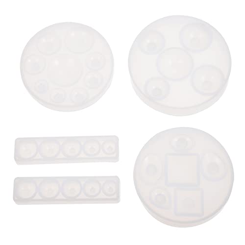 VILLFUL 5 Stück Diy Silikonform für Schmuckherstellung Teiliges mit Großen und Kleinen Halbkugeln und Runden Formen für Epoxidharz Dekoration und Bastelprojekte von VILLFUL