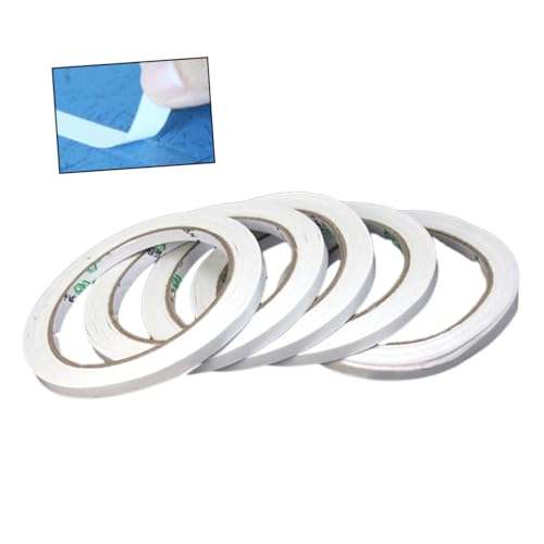 VILLFUL 5 Stück Doppelseitiges Klebeband Teiliges Weiß Selbstklebend Hot Melt Klebestreifen Für Basteln Scrapbooking Geschenkverpackung Büro Schule von VILLFUL