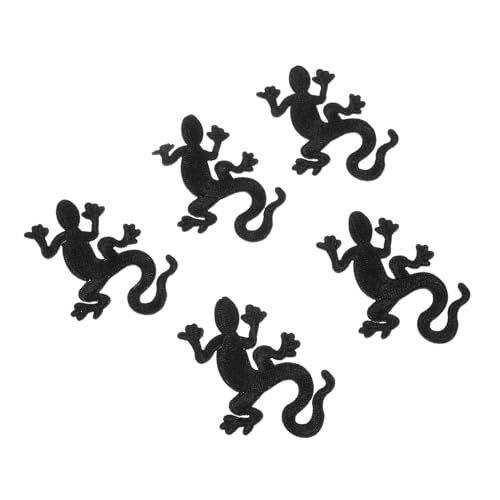 VILLFUL 5 Stück Gecko Muster Stoffflicken Bügelbare Applikationen für Kleidung Taschen und Accessoires zum Reparieren und Verzieren von VILLFUL