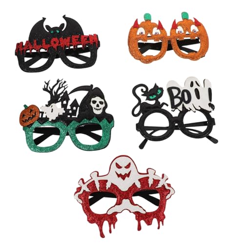 VILLFUL 5 Stück Halloween Partybrillen Witzige Brillen mit Kürbis Katze Fledermaus Geist Leichte Fotorequisiten für Halloween Dekoration und Kostüm Accessoires VILLFUL 5 Stück Halloween Partybrillen Witzige Brillen mit Kürbis Katze Fledermaus Geist Leichte Fotorequisiten für Halloween Dekoration und Kostüm Accessoires von VILLFUL