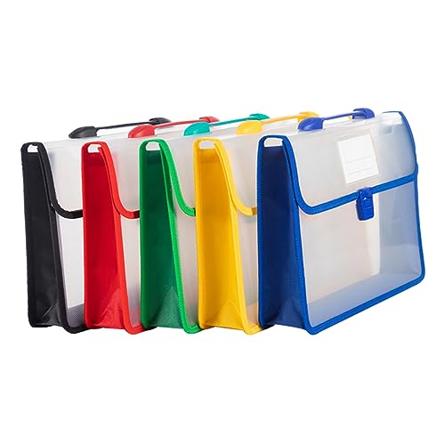VILLFUL 5 Stück Handtaschen Aktentaschen Aus Kunststoff Mit Schnallenbeuteln Für Herren, A4 Dokumentenakten Organizer Tasche, Aktentasche Aus Kunststoff Für Männer Und Frauen, Tragbare von VILLFUL