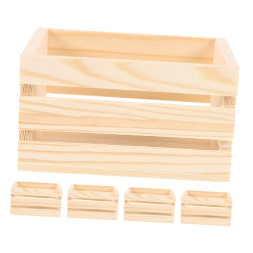 VILLFUL 5 Stück Holz Kisten Puppenhaus Aufbewahrungskörbe für Lebensmittel und Getränke für Supermarkt und Diy Bastelprojekte Rustikales Design Naturbelassenem Kiefernholz VILLFUL 5 Stück Holz Kisten Puppenhaus Aufbewahrungskörbe für Lebensmittel und Getränke für Supermarkt und Diy Bastelprojekte Rustikales Design Naturbelassenem Kiefernholz von VILLFUL