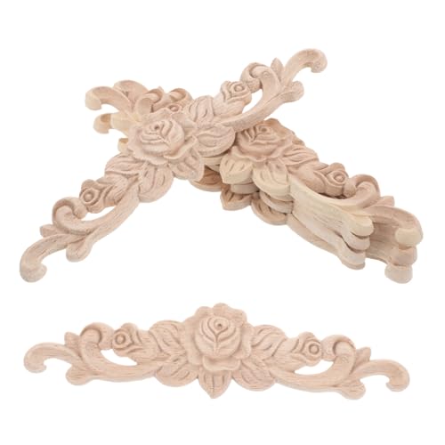 VILLFUL Holz Rosen Applikationen Onlays Unbemalt Dekorativ Geschnitzt Für Möbel Schrank Wand Rahmen Verzierung Heimdeko Blumendekoration von VILLFUL