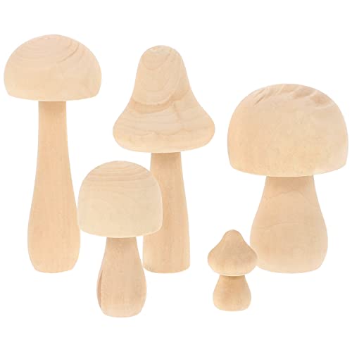VILLFUL 5 Stück Holzhandwerk, Unvollendetes Pilzmodell, Blankes Pilzhandwerk, Graffiti Pilz, Kindermalerei, Pilzmodelle, Holzhandwerk, Unvollendete Gartendekoration, DIY Pilze, Basteln VILLFUL 5 Stück Holzhandwerk, Unvollendetes Pilzmodell, Blankes Pilzhandwerk, Graffiti Pilz, Kindermalerei, Pilzmodelle, Holzhandwerk, Unvollendete Gartendekoration, DIY Pilze, Basteln von VILLFUL