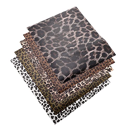 VILLFUL 5 Stück Leopardenmuster Hitzetransferfolie Teiliges Selbstklebendes Vinyl für DIY Kleidung Einfach zu Schneiden und Anzuwenden Langlebig und Waschbar für Kreative Projekte von VILLFUL