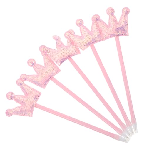 VILLFUL 5 Stück Mädchen Kugelschreiber Prinzessin Krone Glitzer Stift mit Flüssiger Tinte für Schule Büro Party Kreative Schreibgeräte von VILLFUL