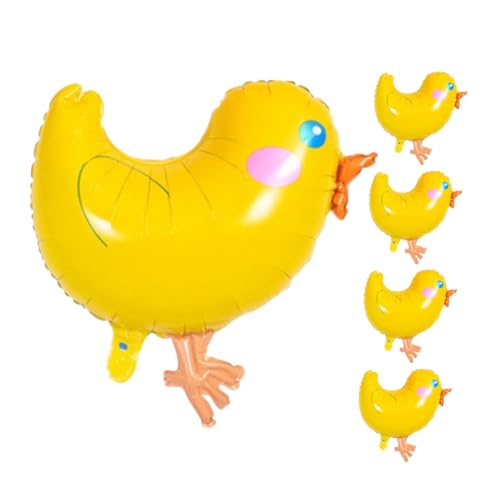 VILLFUL 5 Stück Niedliche Cartoon Hühner Folienballons für Babyparty Geburtstagsfeiern und Hochzeiten für Bbq und Feierlichkeiten von VILLFUL