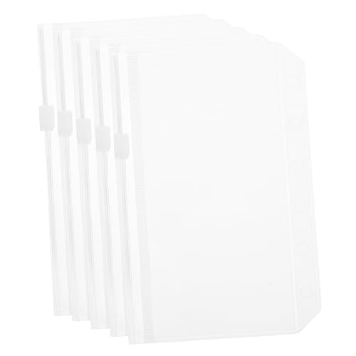 VILLFUL 5 Stück Ordner Aufbewahrungstaschen, Taschen Für Lose Blätter, Dokumententaschen, Reißverschluss Ordnertaschen, Dokumentenablagetaschen, Transparente Aktentaschen, Dokumenten von VILLFUL