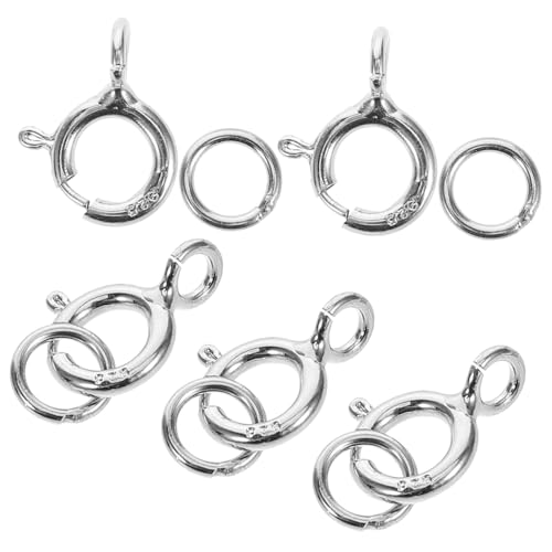 VILLFUL 5 Stück Sterling Silber Federverschlüsse Schmuckverschlüsse für Armbänder Diy Zubehör für Schmuckgestaltung Langlebig und Elegant für Perlenarmbänder VILLFUL 5 Stück Sterling Silber Federverschlüsse Schmuckverschlüsse für Armbänder Diy Zubehör für Schmuckgestaltung Langlebig und Elegant für Perlenarmbänder von VILLFUL