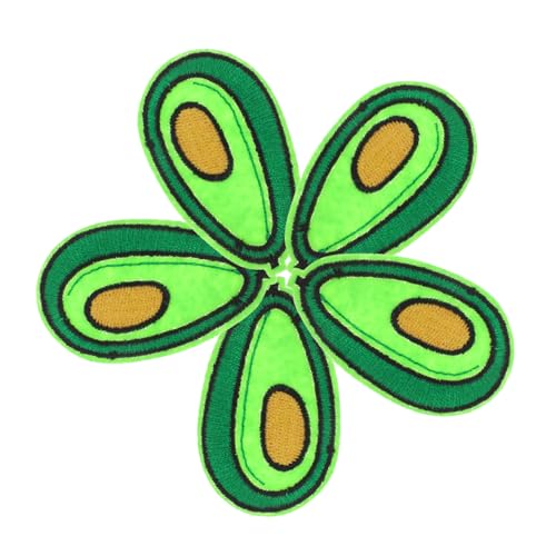 VILLFUL 5 Stück Teiliges Avocado Aufnäher Bestickte Stoffapplikationen für Diy Kleidung Bügel und Nähzubehör Grün für Jacken und Shirts von VILLFUL