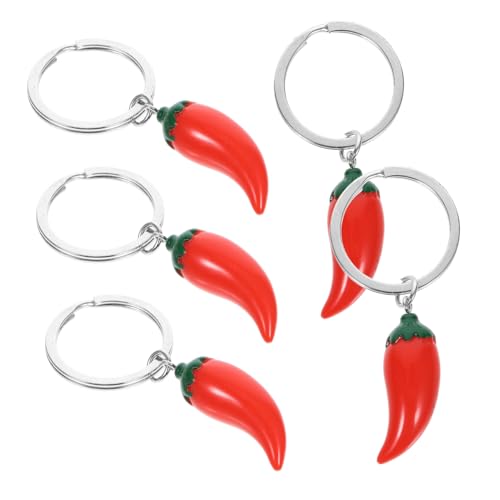 VILLFUL 5 Stück Teiliges Chili Schlüsselanhänger Lustige und Chili Charms für Schlüsselanhänger Rucksäcke und zu Feiertagen und Partys von VILLFUL