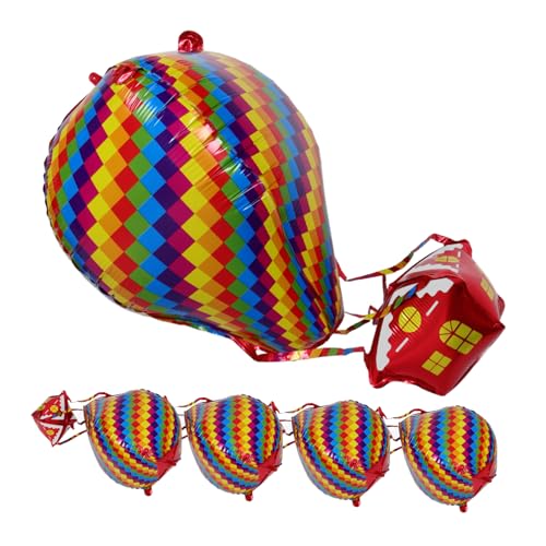 VILLFUL 5 Stück Teiliges Heißluftballon Aluminiumfolie Ballon Langlebige Geburtstagsdeko Bunte Partydekoration für Erwachsene Vielseitig Einsetzbar für Festlichkeiten und Fotosessions von VILLFUL