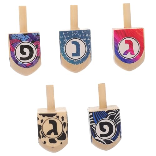 VILLFUL 5 Stück Teiliges Holz Dreidels für Chanukka Pädagogisches für Sicher und Leicht zu Erlernen Kreative Bastelprojekte für Feiertagsfeiern und VILLFUL 5 Stück Teiliges Holz Dreidels für Chanukka Pädagogisches für Sicher und Leicht zu Erlernen Kreative Bastelprojekte für Feiertagsfeiern und von VILLFUL
