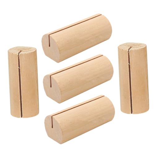 VILLFUL 5 Stück Teiliges Holz Kartenhalter Namensschild Halter für Büro Wohnzimmer Schlafzimmer Shop Multifunktionale Foto und Tischkartenständer für Hochzeiten und Events von VILLFUL