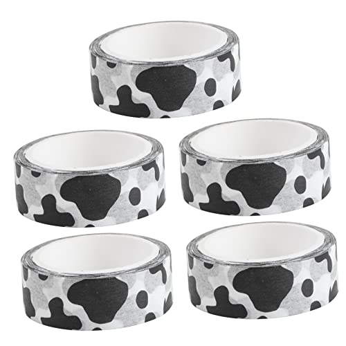 VILLFUL 5 Stück Teiliges Klebeband mit Kuhmuster Selbstklebende Dekorative Tapes für DIY Scrapbooking und Tagebuchgestaltung für Kreative Bastelprojekte von VILLFUL