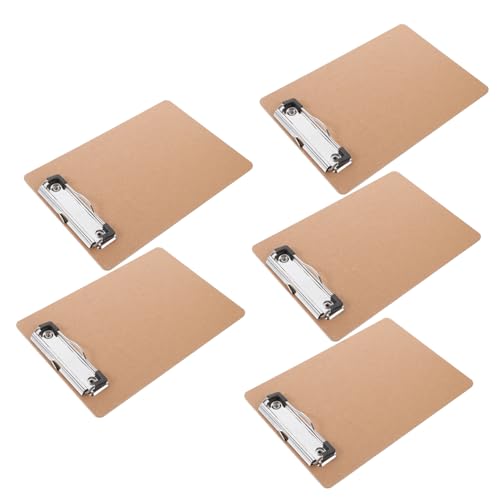 VILLFUL 5 Stück Teiliges Klemmbrett Robuste Holz und Eisenplatte mit Metallclip Flexibles Schreibbrett für Büro Schule und Zuhause zur Sicheren Dokumentenbefestigung VILLFUL 5 Stück Teiliges Klemmbrett Robuste Holz und Eisenplatte mit Metallclip Flexibles Schreibbrett für Büro Schule und Zuhause zur Sicheren Dokumentenbefestigung von VILLFUL