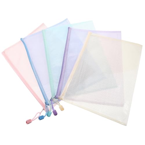 VILLFUL 5 Stück Teiliges Mesh Reißverschluss Dokumententaschen Wasserdichte Aufbewahrungsbeutel mit Zipper Vielseitig für Büro Schule Reise und Kosmetik Robuste Kunststoff netztaschen in VILLFUL 5 Stück Teiliges Mesh Reißverschluss Dokumententaschen Wasserdichte Aufbewahrungsbeutel mit Zipper Vielseitig für Büro Schule Reise und Kosmetik Robuste Kunststoff netztaschen in von VILLFUL