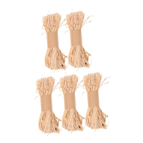 VILLFUL 5 Stück Teiliges Natur-raffiabast- Reißfest und Flexibel Vielseitig Einsetzbar für Diy-basteln Blumengestecke Geschenkverpackung und Rustikale Dekoration Organische Textur für von VILLFUL