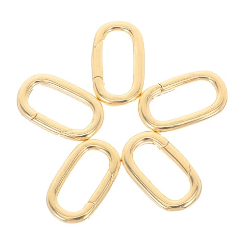 VILLFUL 5 Stück Teiliges Oval Karabiner aus Kupfer Langlebige Schmuckverbinder mit Federmechanismus Geeignet als Halsketten und Armbandverschluss Sicherer Anhänger Clasp für Diy von VILLFUL