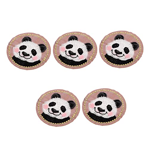 VILLFUL 5 Stück Teiliges Panda Stickapplikationen Niedliche DIY Kleidung Patches zum Aufbügeln Hautfreundlich Bestickte Aufnäher für Jacken Hüte Rucksäcke Kreative Reparatur und von VILLFUL