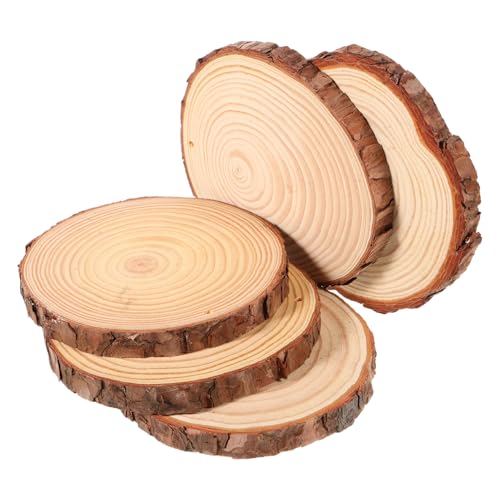 VILLFUL 5 Stück Teiliges Runde Holzscheiben Natürliche Baumscheiben mit Rinde für DIY Bastelprojekte Tischdekorationen Vielseitige Holzstücke für Kreative Wohnraumdekoration VILLFUL 5 Stück Teiliges Runde Holzscheiben Natürliche Baumscheiben mit Rinde für DIY Bastelprojekte Tischdekorationen Vielseitige Holzstücke für Kreative Wohnraumdekoration von VILLFUL