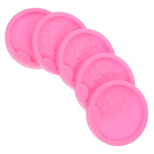 VILLFUL 5 Stück Teiliges Silikon-untersetzerformen für Epoxidharz Flexible Langlebige Gießformen für DIY Resin-untersetzer Wiederverwendbar für Bastelprojekte und Persönliche Dekoration von VILLFUL
