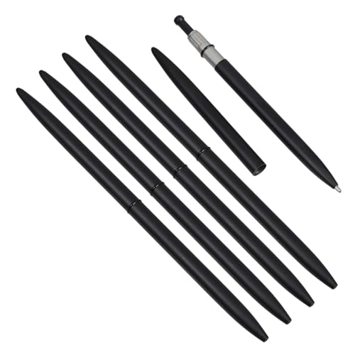 VILLFUL Drehbarer Metall-kugelschreiber Tragbar Und Schlank Für Business Und Büro Ergonomischer Griff Für Angenehmes Schreibgefühl Schwarze Tinte 1.0-stift-mine 5 Stück Im Satz von VILLFUL