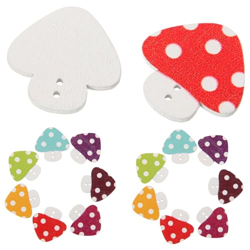 VILLFUL 50 Stück Bunte Holzknöpfe Mit Pilzmotiv Mantelknöpfe Zum Nähen Knöpfe Für Bastelprojekte Kleine Holzknöpfe Mit Lochdesign VILLFUL 50 Stück Bunte Holzknöpfe Mit Pilzmotiv Mantelknöpfe Zum Nähen Knöpfe Für Bastelprojekte Kleine Holzknöpfe Mit Lochdesign von VILLFUL
