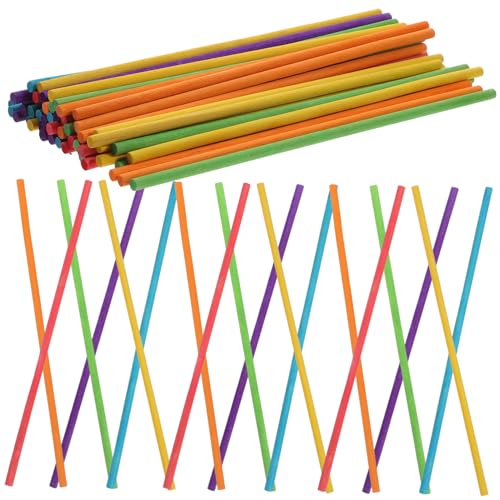 VILLFUL 50 Stück Bunte Holzstäbe für DIY Bastelmaterial für Skulpturen und Kreative Projekte Leuchtende Farben für Spielspaß von VILLFUL