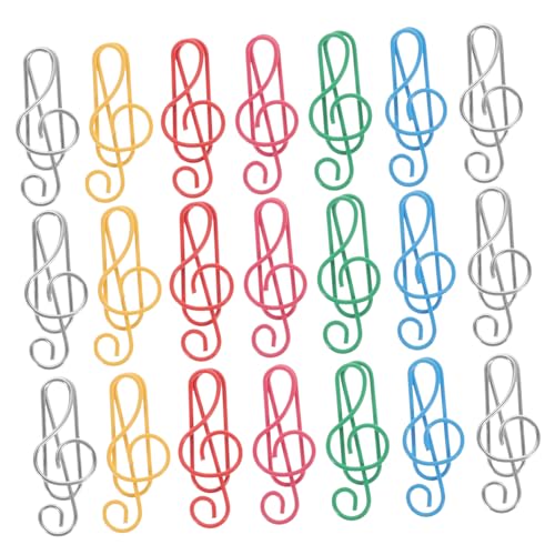 VILLFUL 50 Stück Bunte Musiknoten Büroklammern Papierklammern Kreative Dokumentenklammern Cartoon Design Vielseitig Verwendbar für Büro Schule und Bastelpapier von VILLFUL