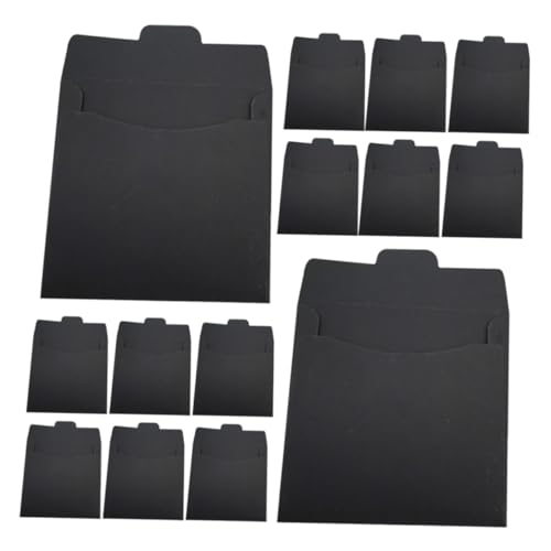 VILLFUL 50 Stück CD Hüllen Elegante Papierumschläge für Karten Tickets und Dokumente Vielseitige Aufbewahrungslösungen Schwarz für Verschiedene Anlässe und Anwendungen von VILLFUL