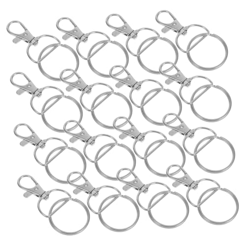 VILLFUL 50 Stück Drehbare Schlüsselanhänger mit D Ring und Clips Metall Schlüsselring Zubehör für Diy Projekte Praktische Schlüsselorganisation für Zuhause Büro und Auto von VILLFUL